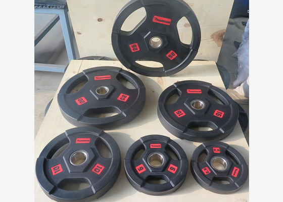 Les plats en caoutchouc noirs de poids de Barbell d'unité centrale/haltérophilie plaque 2,5 - 25kgs