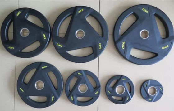Tous pour les clubs commerciaux Barbell Plaques de poids de caoutchouc couvert de faible bruit Unité de poids 2,5 lb 20 kg équipement de gym durable